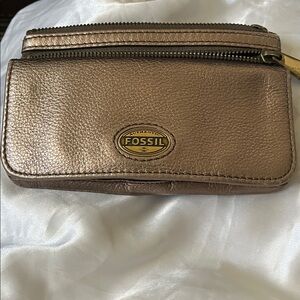 Fossil Bronze Zip Wallet